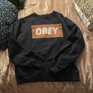 Navy blue obey sweatshirt size small
